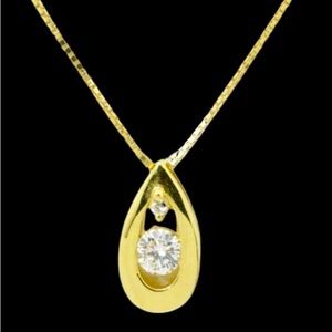 18kt Gold .20 ct Diamond 16" Necklace